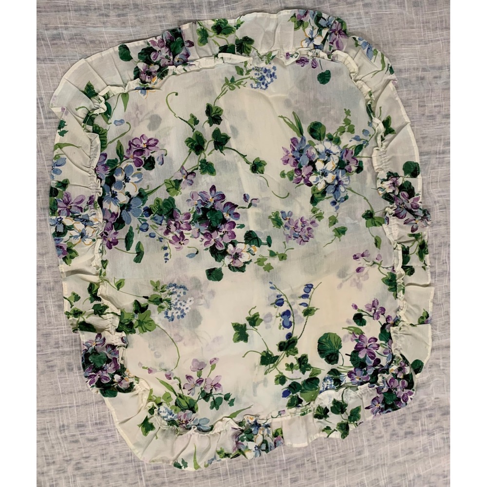 Vintage Floral Ruffle Pillow Sham Set French Country Cottagecore Retro 90s